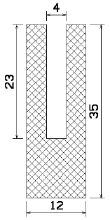 MZS 25015 - sponge profiles - U shape profiles