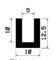 TU1- 0370 1B= 100 m - rubber profiles - U shape profiles