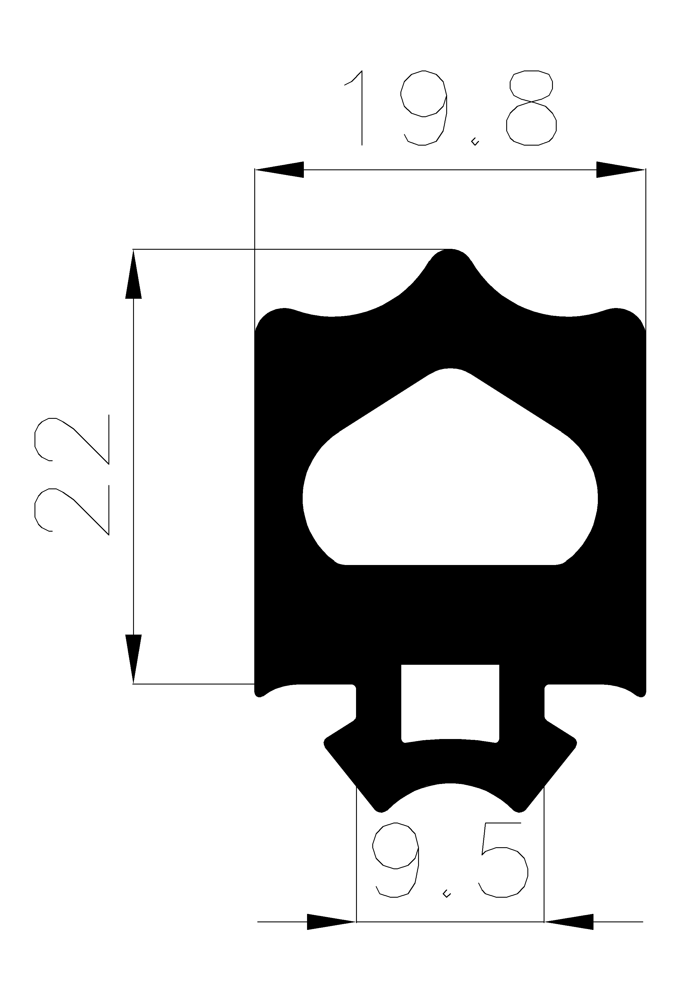 11410365KG - EPDM rubber profiles - Sliding door – finger-guard profiles