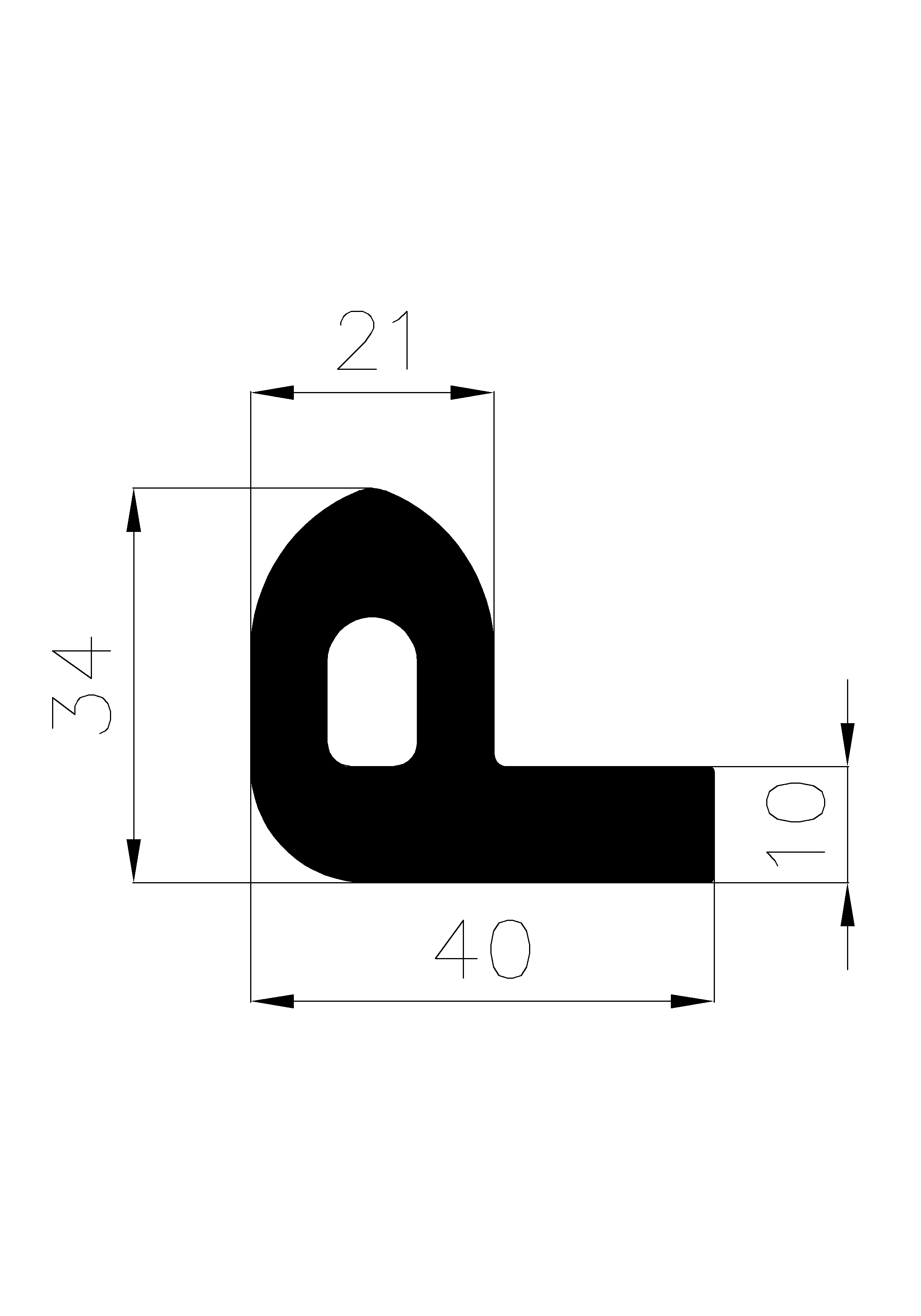 11520370KG - EPDM profiles - Flag or 'P' profiles