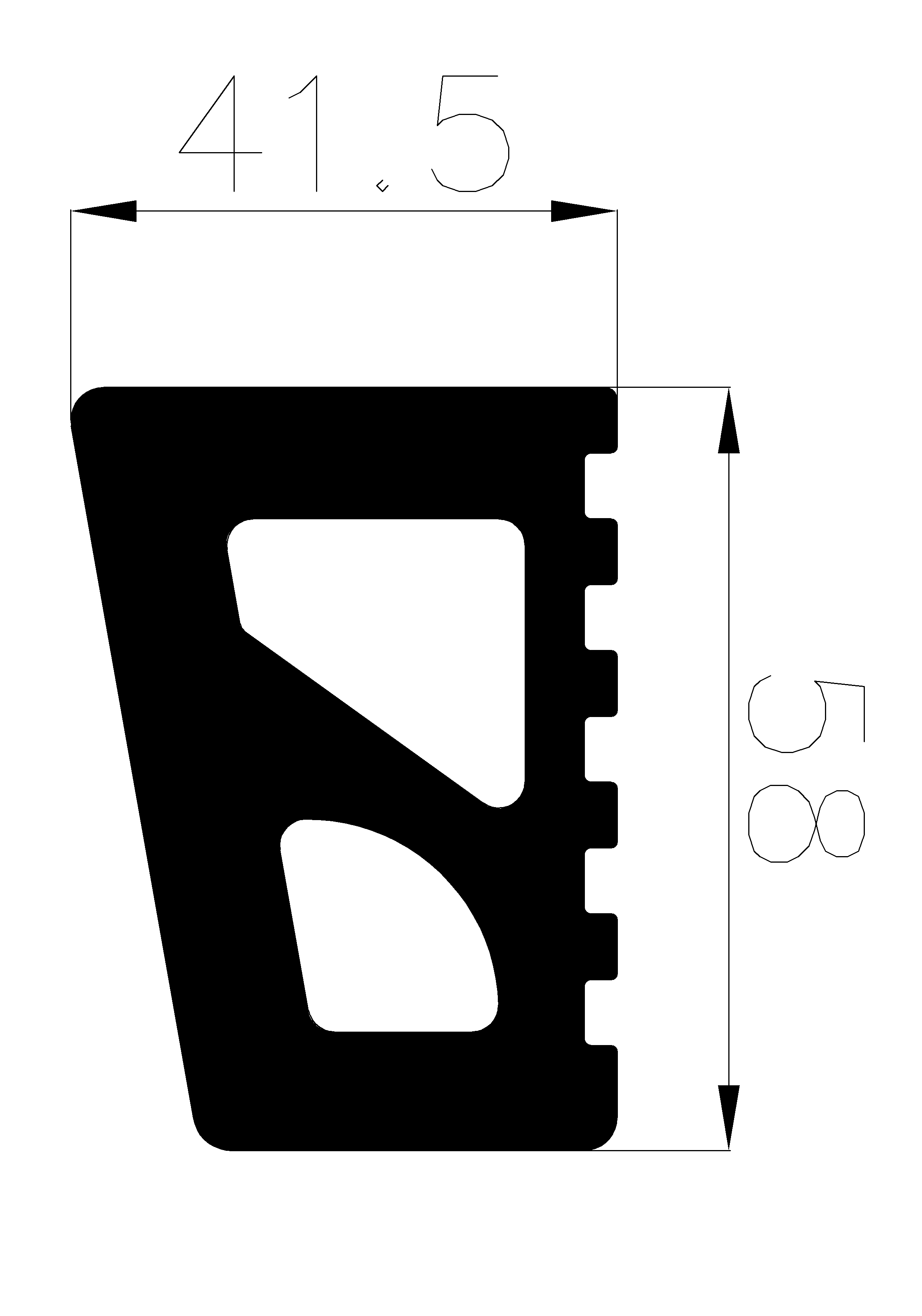 11730375KG - rubber profiles - Square profiles