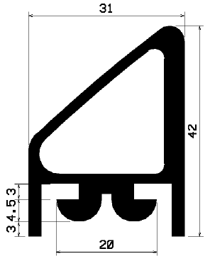 RT 0275 - EPDM rubber profiles - Sliding door – finger-guard profiles