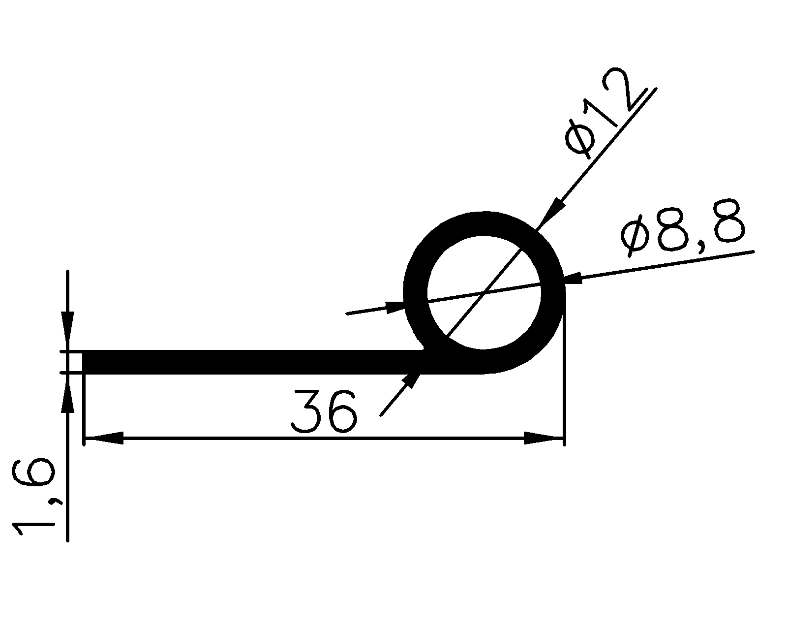 13050360KG - EPDM profiles - Flag or 'P' profiles