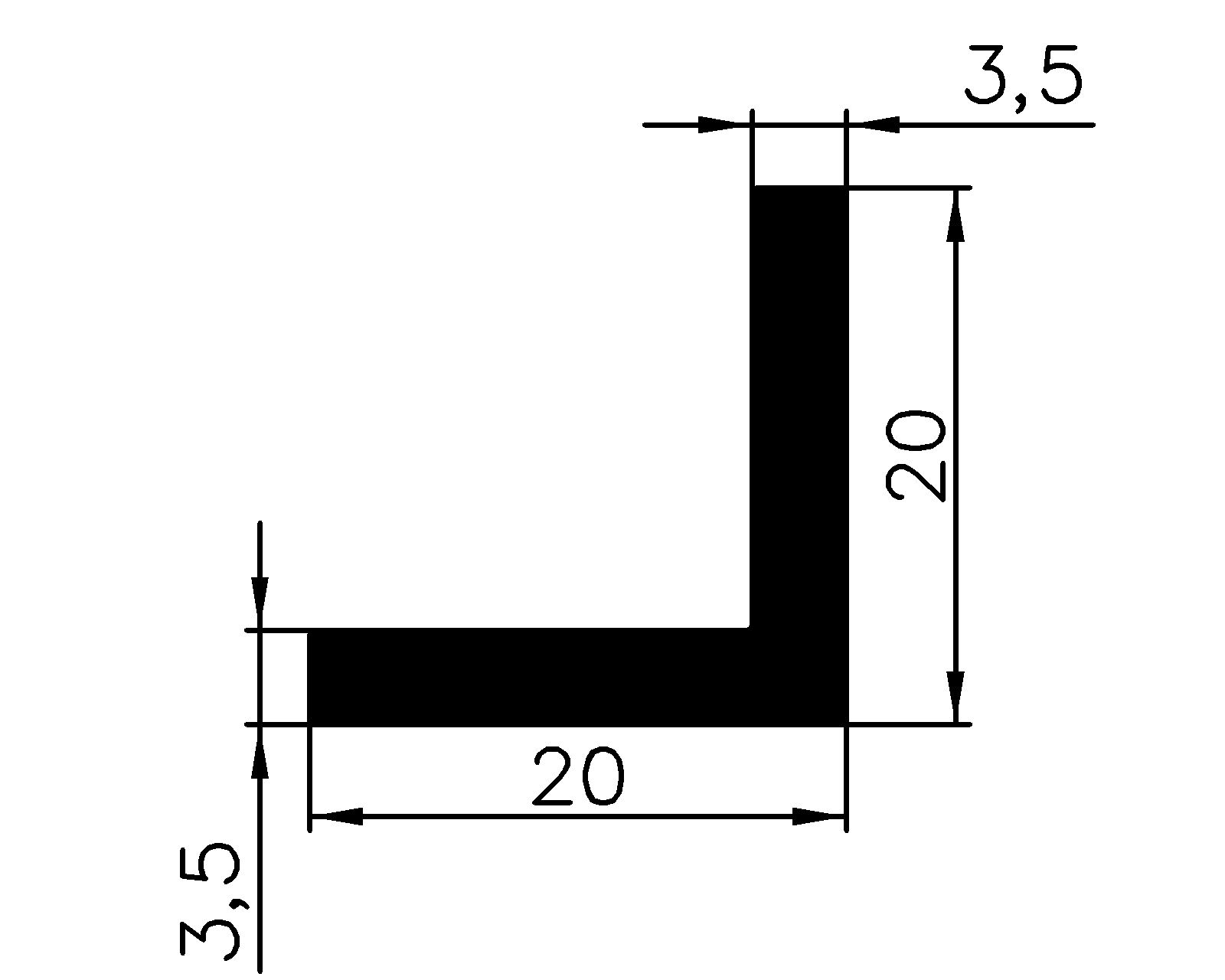 13070370KG - rubber profiles - Angle shape profiles