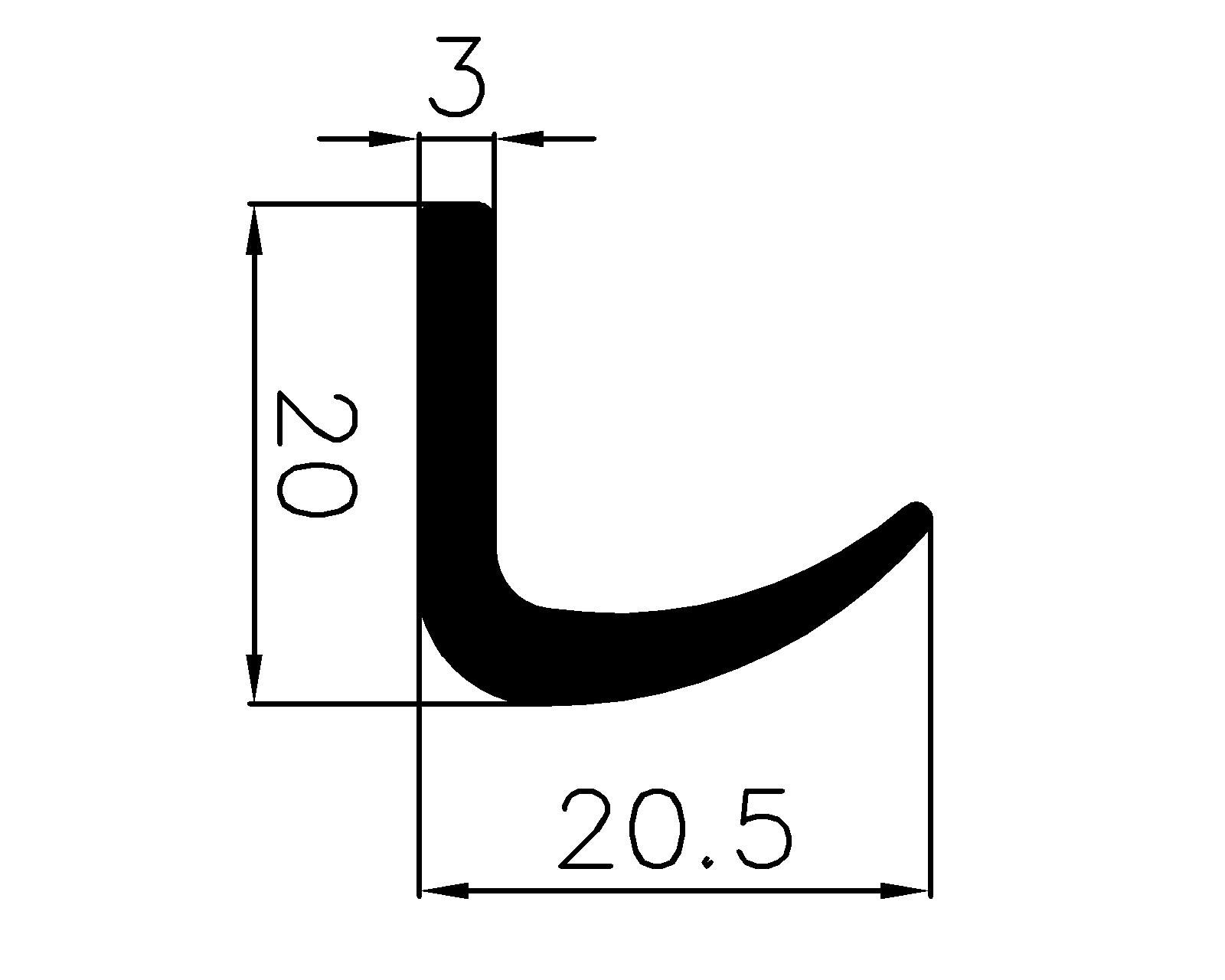 13510365KG - rubber profiles - Angle shape profiles