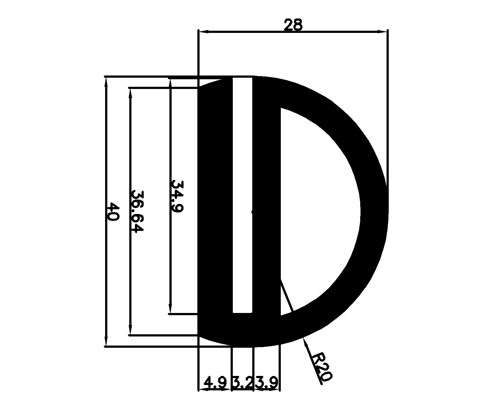 14990370KG - EPDM rubber profiles - Sliding door – finger-guard profiles