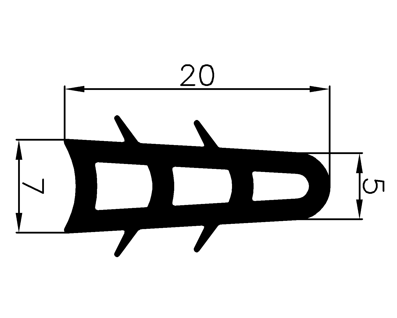 15290365KG - EPDM rubber profiles - Semi-circle, D-profiles