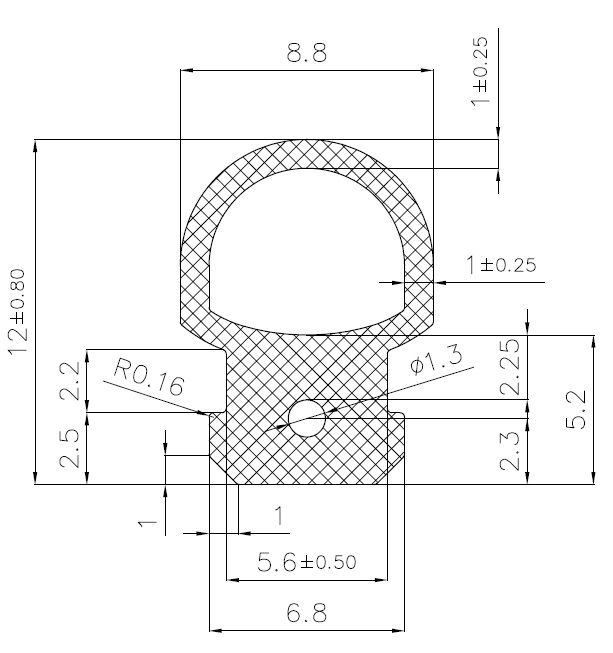 15920365KG - EPDM rubber profiles - Semi-circle, D-profiles