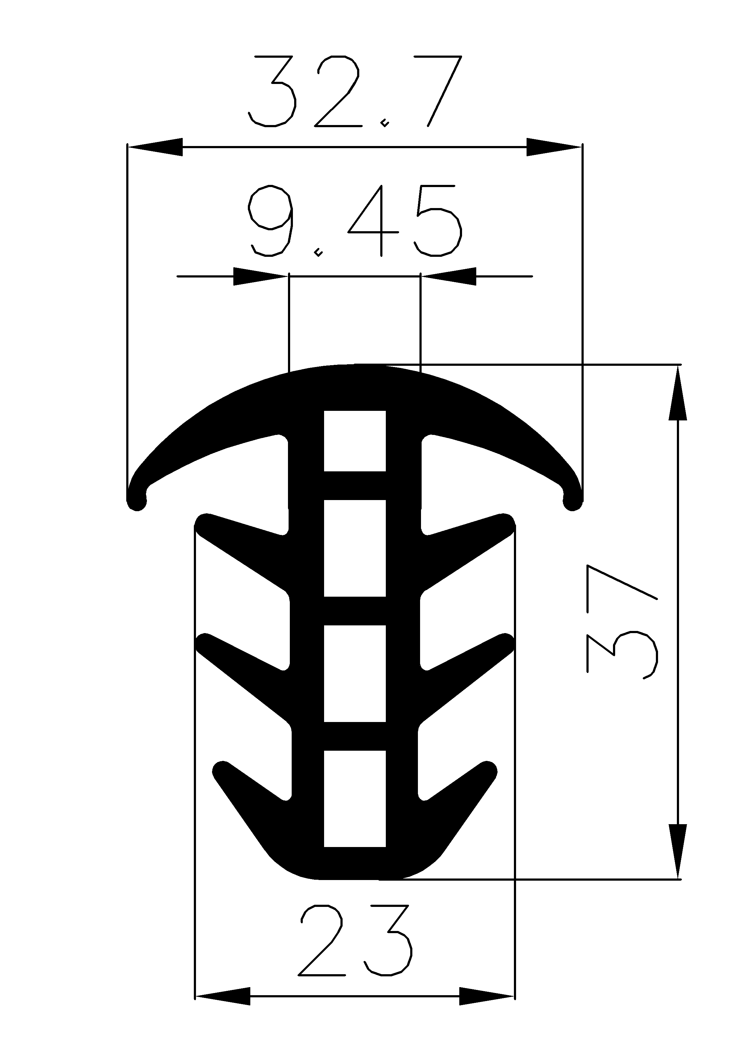 1700370KG - rubber profiles - Cover and T-profiles