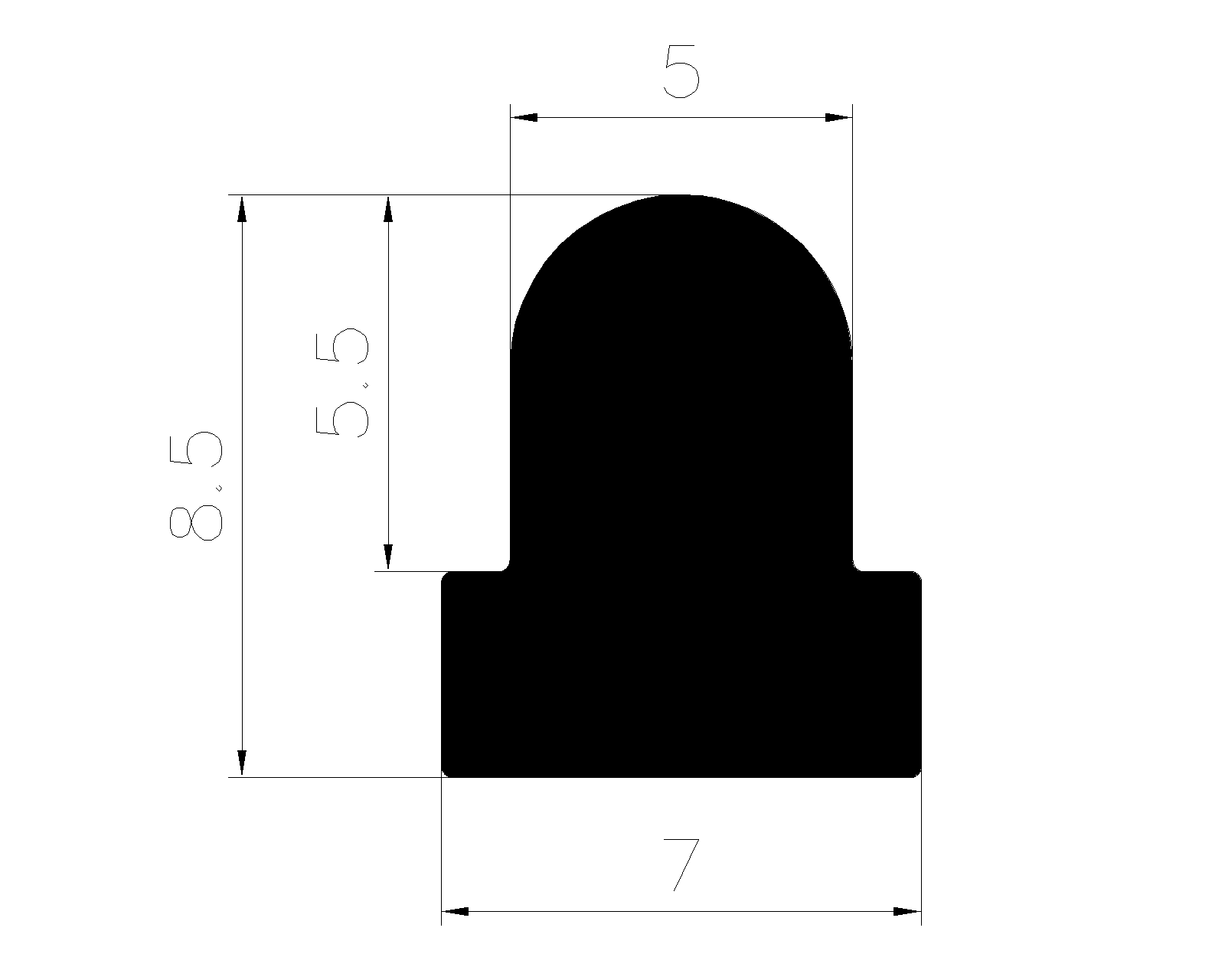 18120160KG - silicone rubber profiles - Cover and T-profiles