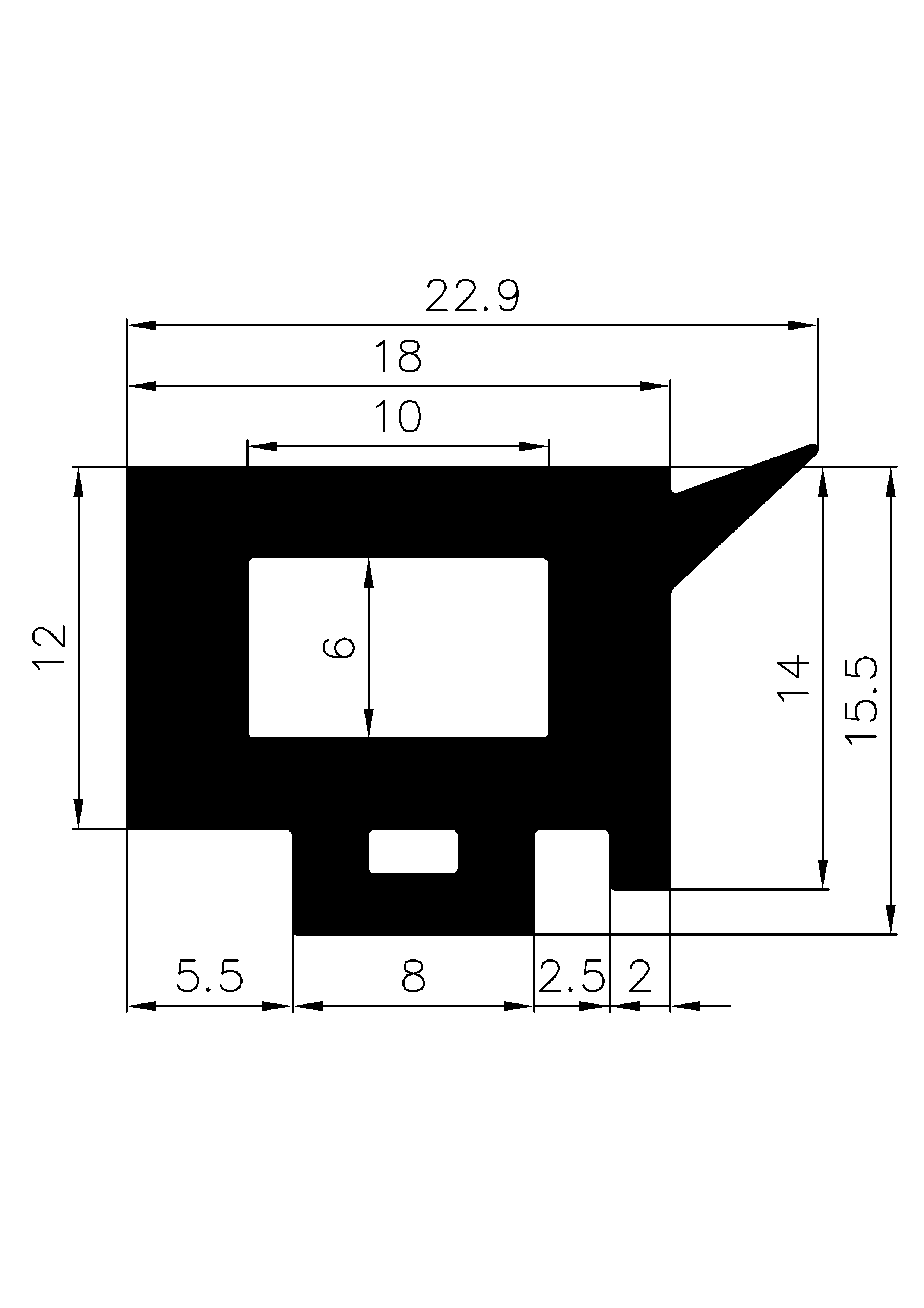 18230370KG - rubber profiles - Square profiles