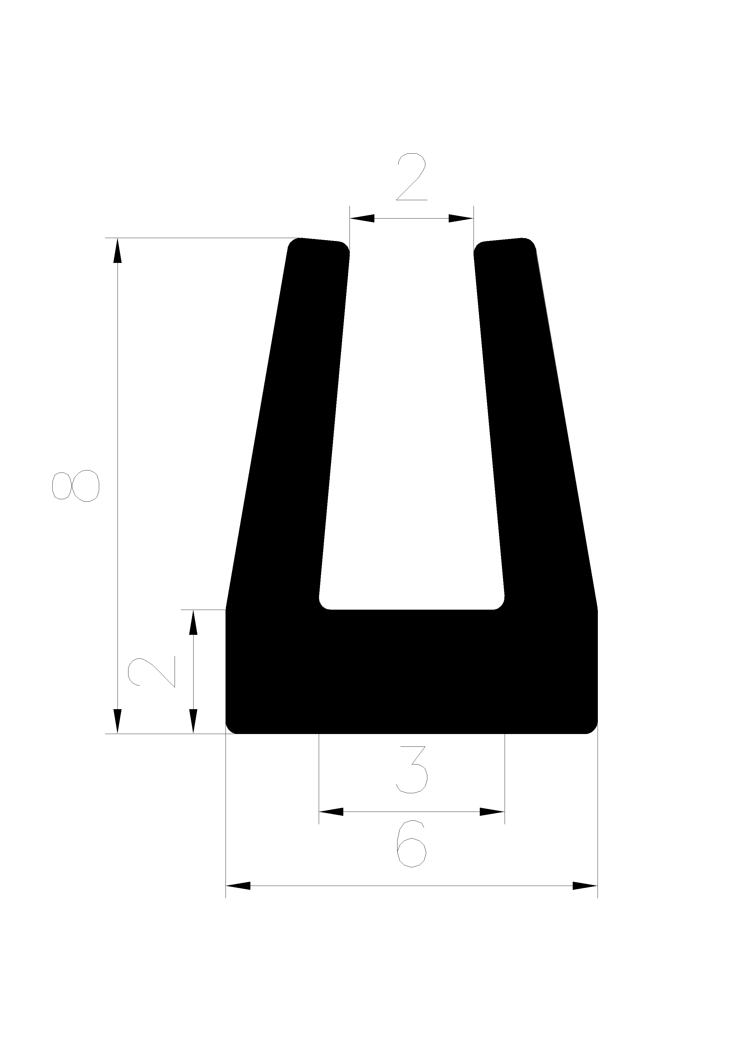 18530365KG - rubber profiles - U shape profiles