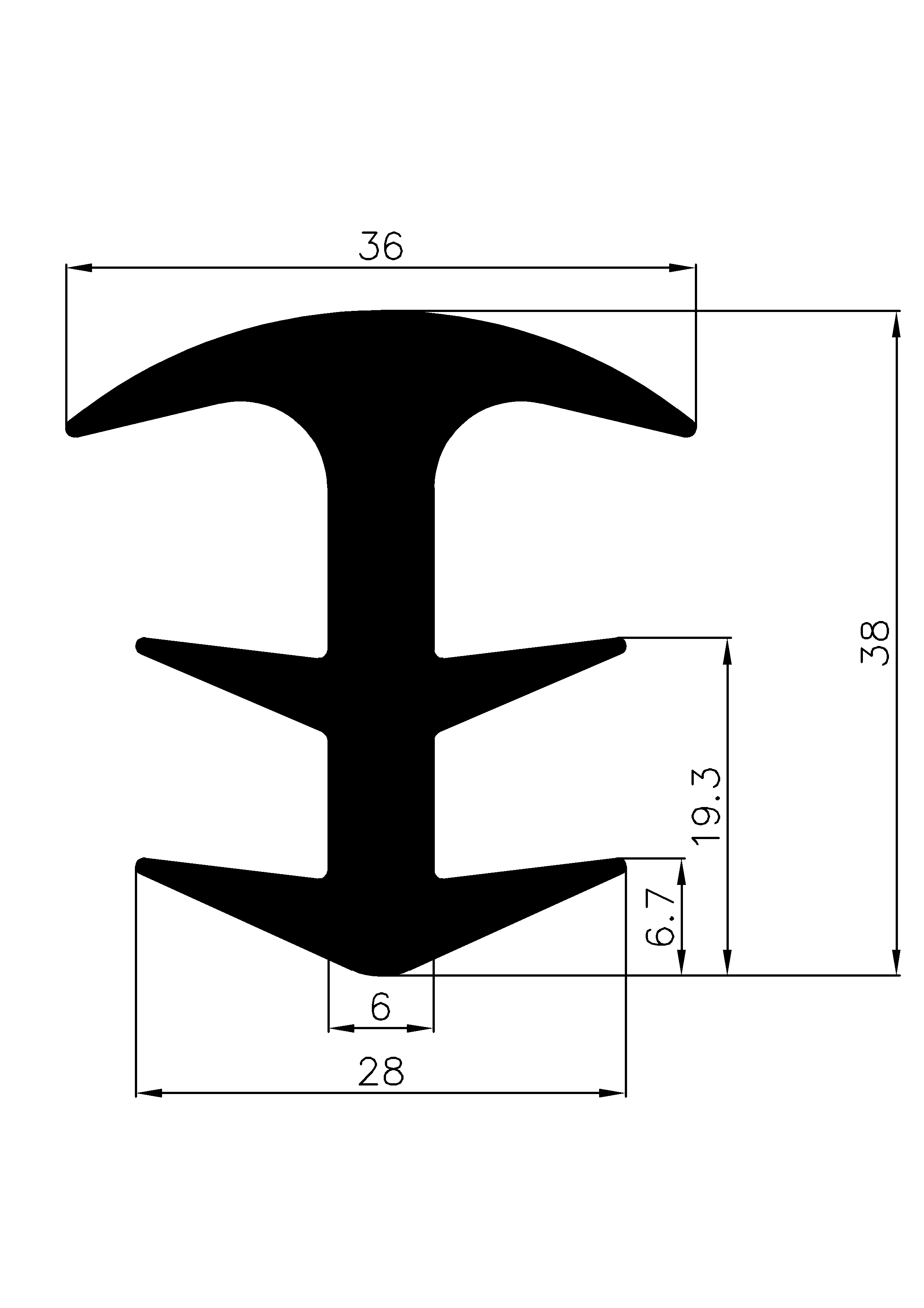 19150365KG - rubber profiles - Cover and T-profiles