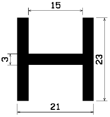 H 0803 - EPDM profiles - H-profiles