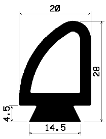 RT 0838 - EPDM rubber profiles - Sliding door – finger-guard profiles