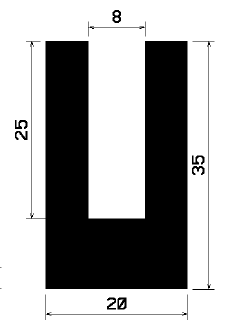 TU1- 0851 - silicone profiles - U shape profiles