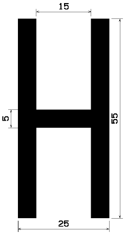 H 0900 - EPDM profiles - H-profiles