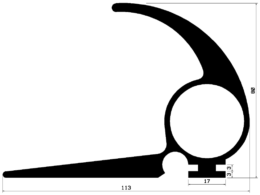 RT 1086 - EPDM rubber profiles - Sliding door – finger-guard profiles