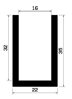 TU1- 1065 - rubber profiles - U shape profiles