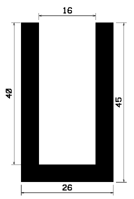 TU1- 1111 - rubber profiles - U shape profiles