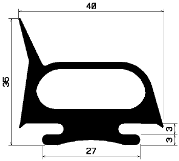 RT 1274 - EPDM rubber profiles - Sliding door – finger-guard profiles