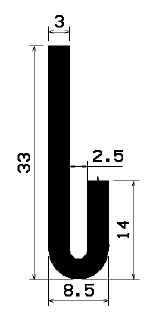 TU1- 1606 - rubber profiles - U shape profiles