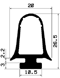 RT 1585 - EPDM rubber profiles - Sliding door – finger-guard profiles