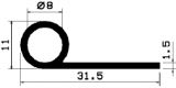 FN 1604 - EPDM profiles - Flag or 'P' profiles