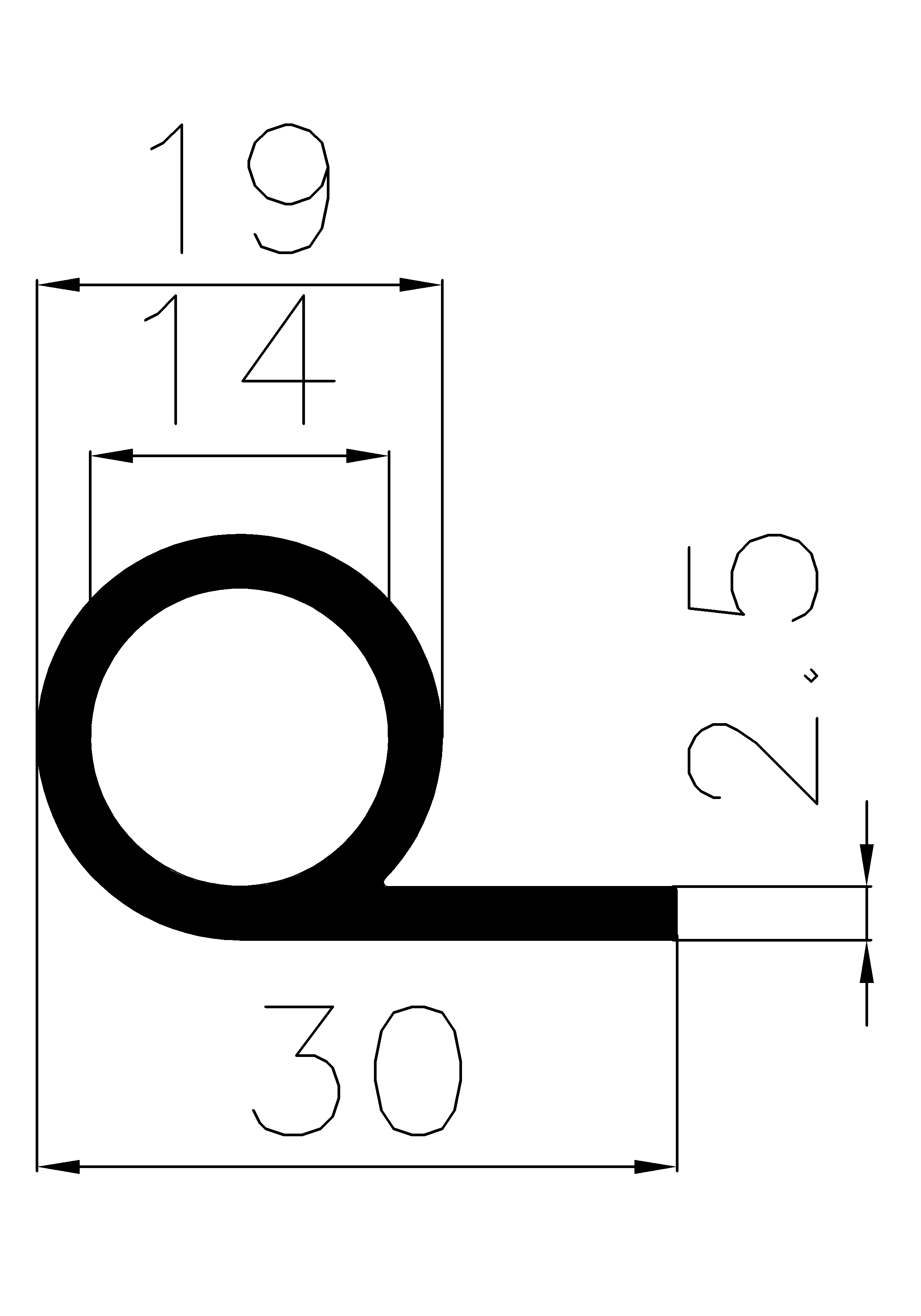 5300370KG - EPDM profiles - Flag or 'P' profiles