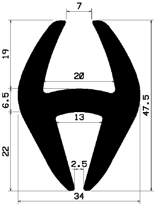 H 1933 - EPDM profiles - H-profiles