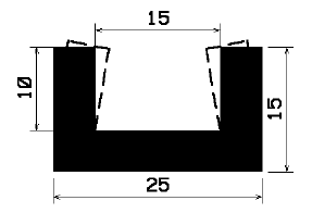 TU1- 2075 - rubber profiles - U shape profiles