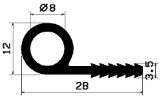 FN 2454 - silicone  profiles - Flag or 'P' profiles