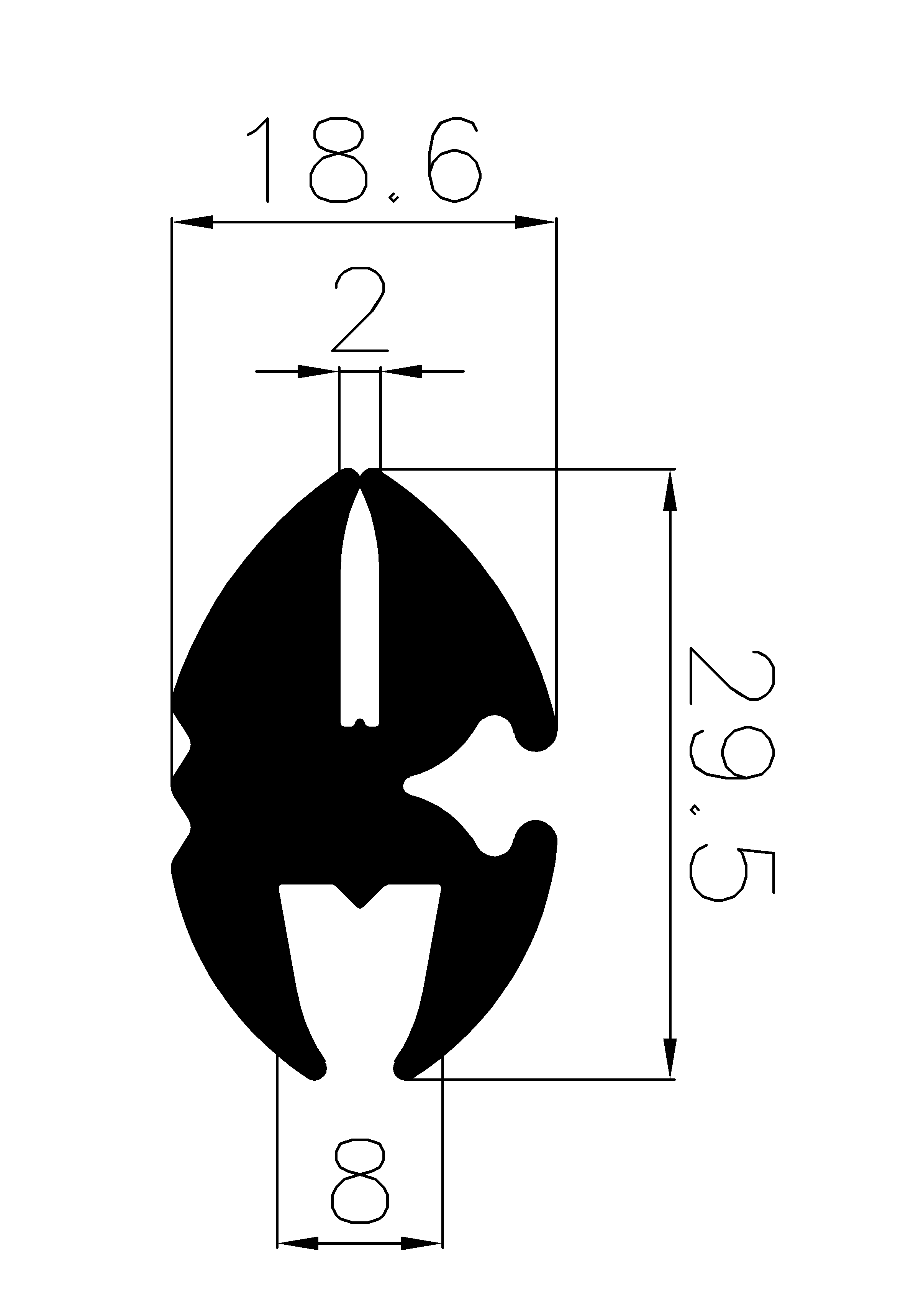 9340170KG - stretcher EPDM profiles - Stabilizing and stretcher profiles