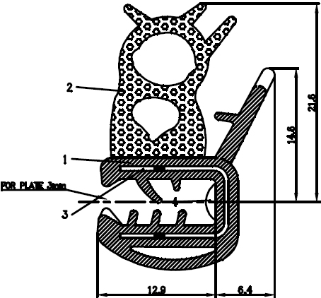 B_COEX007 - with coextruded metal insert - Edge protection profiles