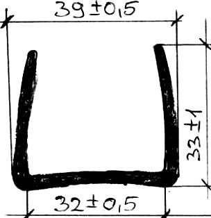 TU1 - G045 39×32 mm - rubber profiles - U shape profiles