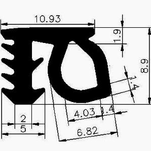 Z1 - G250 - rubber profile - Door-frame profiles