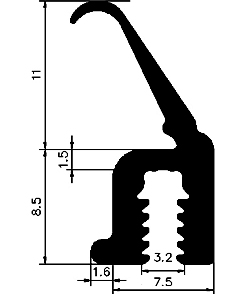 Z1 - G614 - silicone rubber profiles - Door-frame profiles