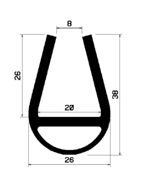 TU1- 0796 - rubber profiles - U shape profiles