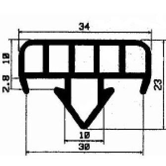 AU 2482 1B= 500 m - EPDM profiles - Spacer and bumper profiles