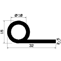 FN-0824 - EPDM profiles - Flag or 'P' profiles