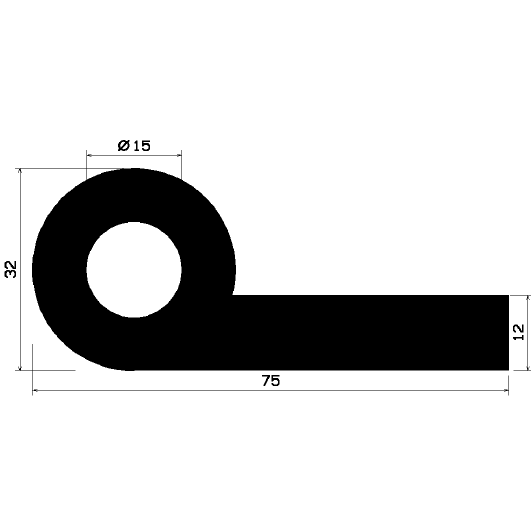 FN 1238 1B= 10 m - EPDM profiles - Flag or 'P' profiles