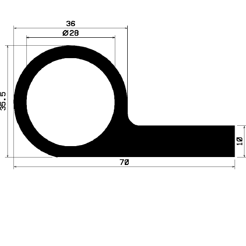 FN 1615 - silicone  profiles - Flag or 'P' profiles