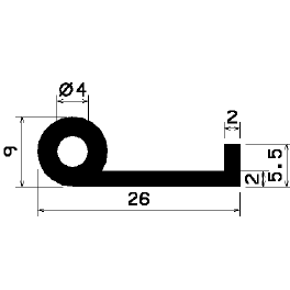 FN 2307 - EPDM profiles - Flag or 'P' profiles