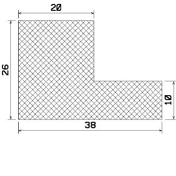 MZS - 25332 1B=26 m - sponge rubber profiles - Angle shape profiles