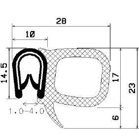 SD-0078 - with coextruded metal insert - Edge protection profiles