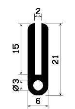 - TU1- 0529 1B= 100 m - rubber profiles - U shape profiles