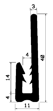 TU1- 0781 - rubber profiles - U shape profiles